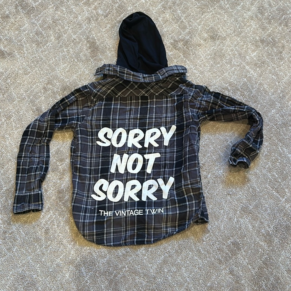 Boys flannel with attached hood size 10-12